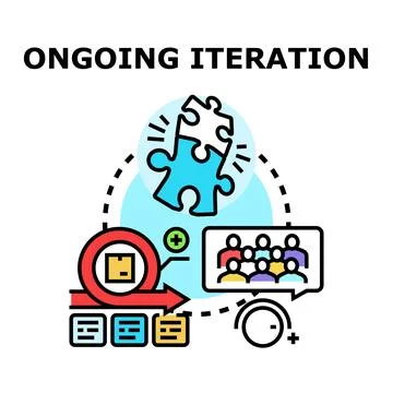 Ongoing iteration concept vector illustrating agile development Stockillustratie