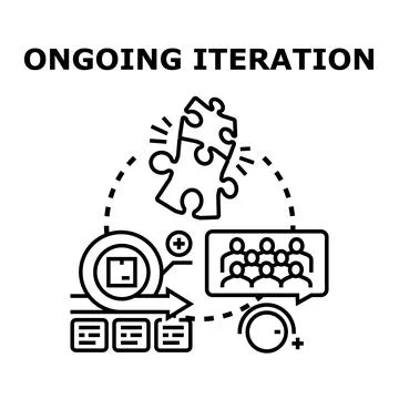 Ongoing iteration concept vector illustrating agile development Stockillustratie