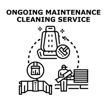 Ongoing maintenance cleaning service concept maintaining facilities Stock Illustration