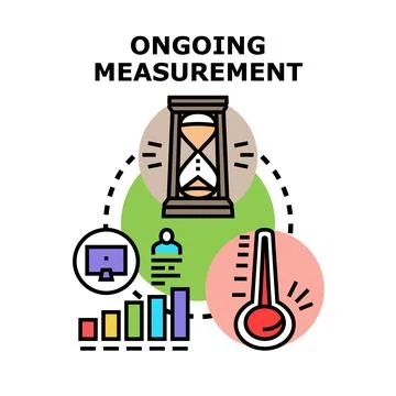 Ongoing measurement process analytics data tracking concept Stock Illustration