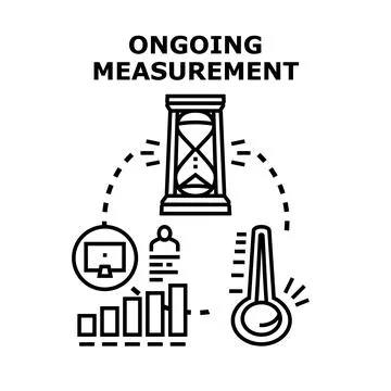Ongoing measurement process analytics data tracking concept Stock Illustration