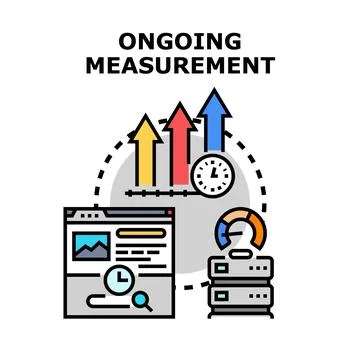 Ongoing measurement process analyzing business performance data Stock Illustration