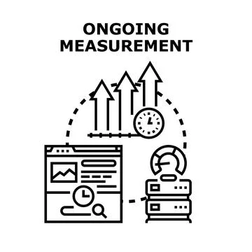 Ongoing measurement process analyzing business performance data Stock Illustration