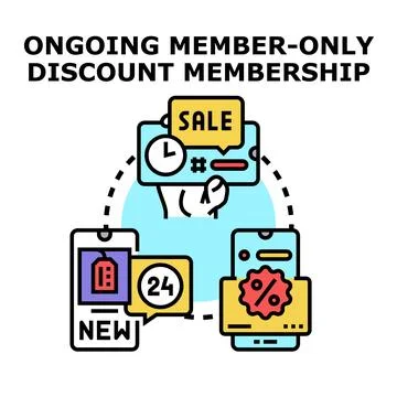 Ongoing member discount membership using mobile applications Stock Illustration