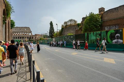 Ongoing Metro Line C Construction in Rome’s Historic Colosseum District Stock Photos