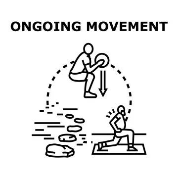 Ongoing movement concept of physical exercise Stock Illustration