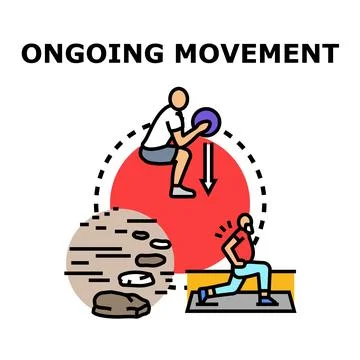 Ongoing movement concept of physical exercise Иллюстрация