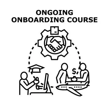 Ongoing onboarding course for new employees training Stock Illustration