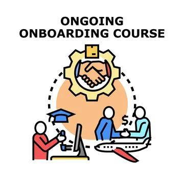 Ongoing onboarding course for new employees training Illustrazione stock