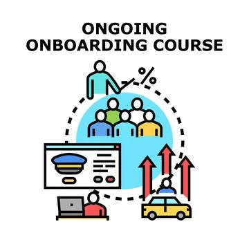 Ongoing onboarding course process for new employees Stock Illustration