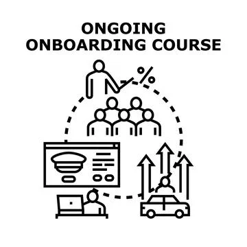 Ongoing onboarding course process for new employees 库存插图