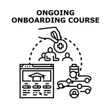 Ongoing onboarding course for professional employee development 스톡 일러스트