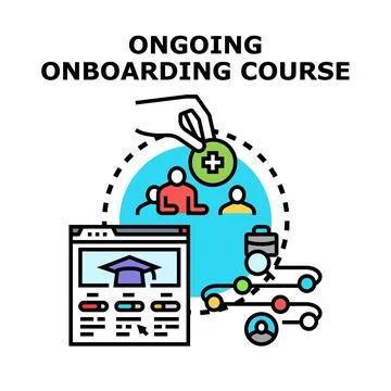 Ongoing onboarding course for professional employee development 库存插图