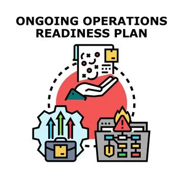 Ongoing operations readiness plan strategy and execution Stock Illustration