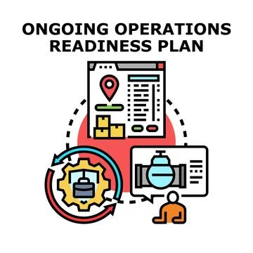 Ongoing operations readiness plan strategy development Stock Illustration
