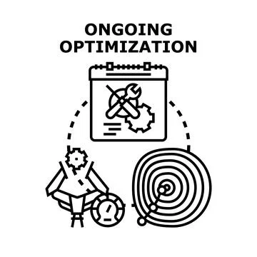 Ongoing optimization of business processes and strategy Ilustração Stock