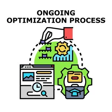 Ongoing optimization process for business and website development Stock-Illustration