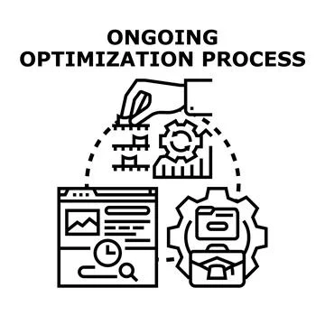 Ongoing optimization process for business and website development Stock Illustration