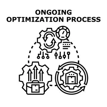 Ongoing optimization process for business logistics and efficiency 스톡 일러스트