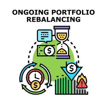 Ongoing portfolio rebalancing process managing investment risk Stock Illustration