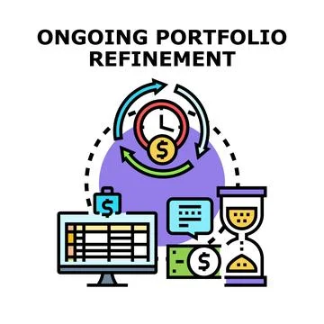 Ongoing portfolio refinement process for financial management Illustrazione stock