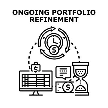 Ongoing portfolio refinement process for financial management Stock Illustration