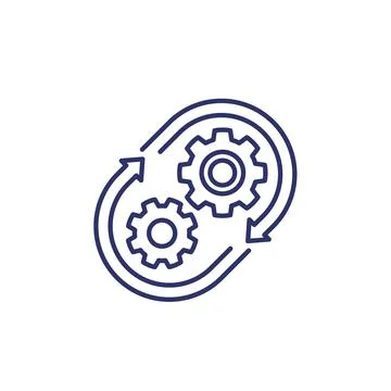 Ongoing process, cycle icon, line Stock Illustration