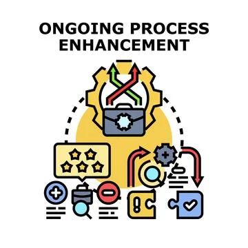 Ongoing process enhancement for business development and improvement Stock Illustration