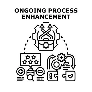 Ongoing process enhancement for business development and improvement Stock Illustration