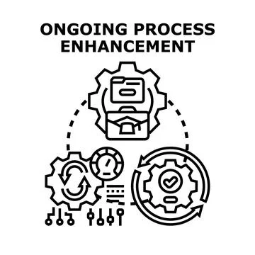 Ongoing process enhancement vector concept illustration Stock Illustration