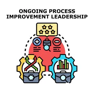 Ongoing process improvement leadership business concept Stock Illustration