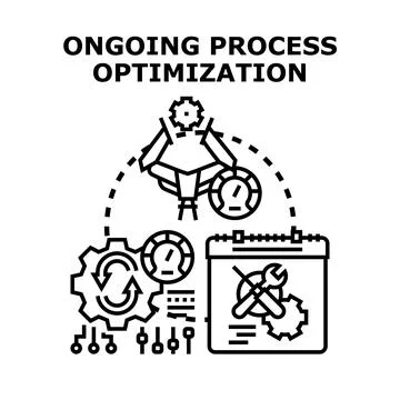 Ongoing process optimization for business automation and improvement Illustration