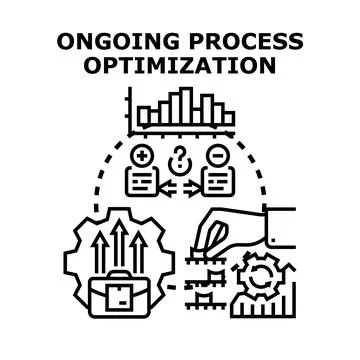 Ongoing process optimization for business efficiency improvement Stock Illustration