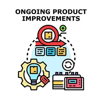 Ongoing product improvements agile development process Illustrazione stock