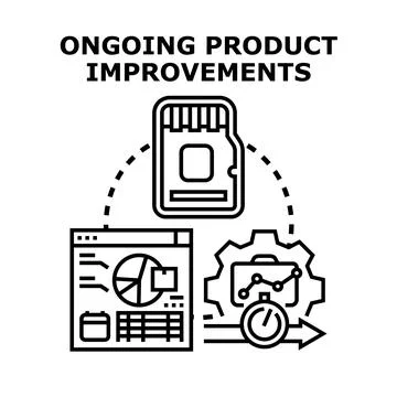 Ongoing product improvements developing technology strategy Ilustração Stock
