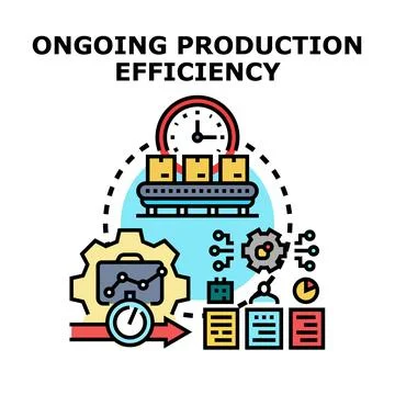 Ongoing production efficiency optimizing manufacturing operations Illustrazione stock