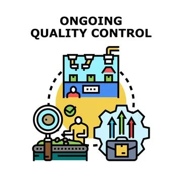 Ongoing quality control ensuring business process excellence Stock Illustration