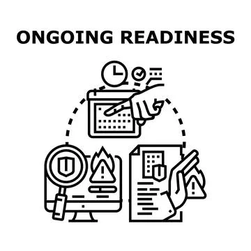 Ongoing readiness planning for business security incidents Stock Illustration
