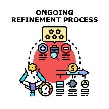 Ongoing refinement process improving business development quality Illustrazione stock