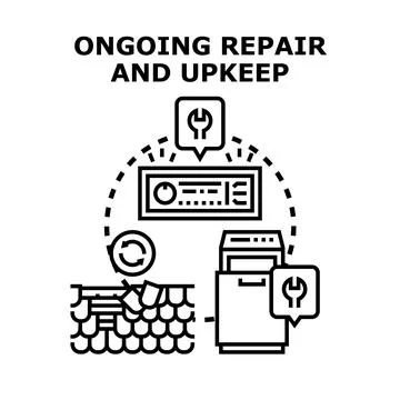 Ongoing repair and upkeep service vector concept Stock Illustration