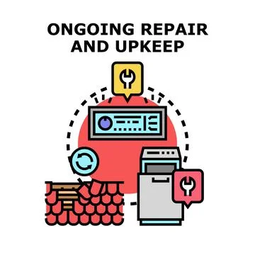 Ongoing repair and upkeep service vector concept Stock Illustration