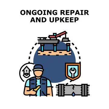 Ongoing repair and upkeep services maintenance concept Ilustración de archivo
