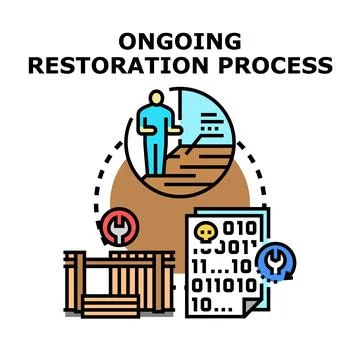 Ongoing restoration process with data recovery concept Stock-Illustration