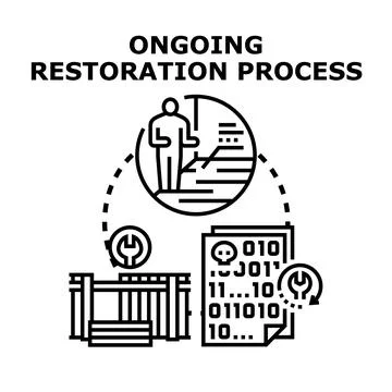 Ongoing restoration process with data recovery concept Stock-Illustration