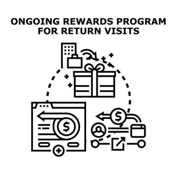 Ongoing rewards program for customer retention illustration Stock Illustration