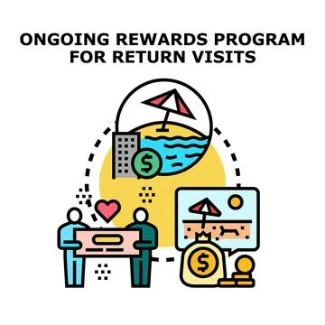 Ongoing rewards program for customer return visits Illustration