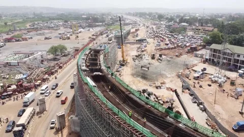 Ongoing road construction in the city Stock Footage 296874317