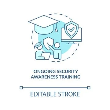 Ongoing security awareness training turquoise concept icon 스톡 일러스트