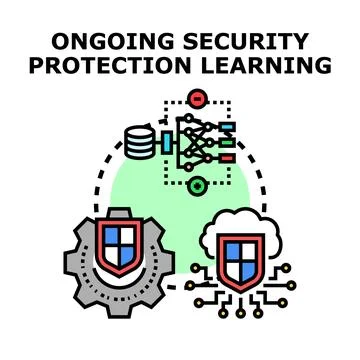 Ongoing security protection learning loop concept 库存插图