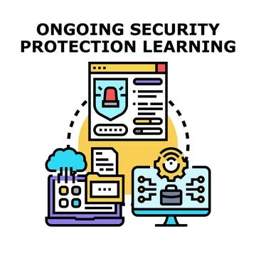 Ongoing security protection learning process in business Stock Illustration
